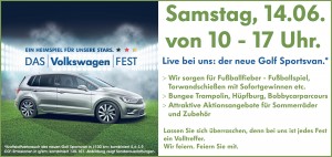 VW Fest Homepageanzeige